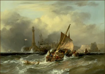 Ships in Strong Current off Margate / Painting by G. Chambers